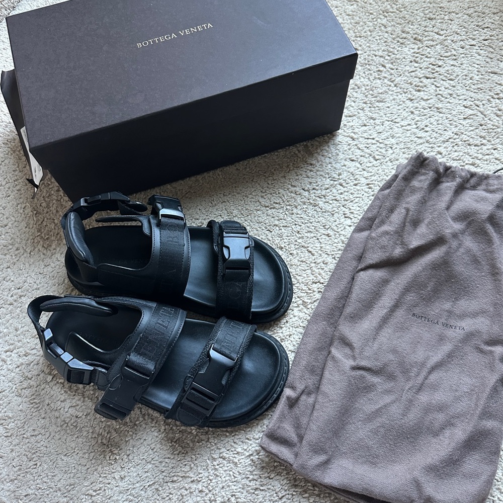 Bottega Veneta Black Camper Sandals, size 38